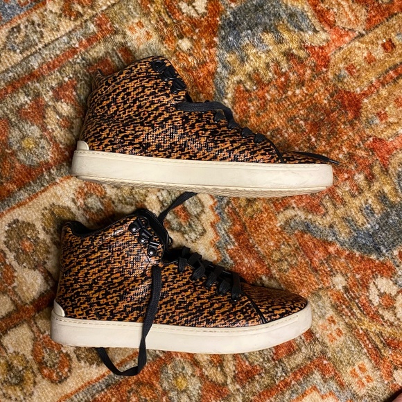 Rag & Bone Tweed Print Kent Leather High Top Sneaker - Picture 2 of 2